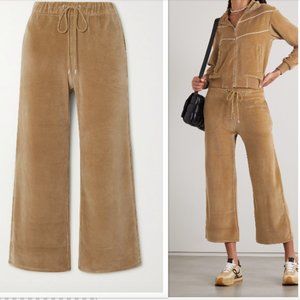 Nili Lotan Daphne Camel Cotton-Blend Velour Track pants